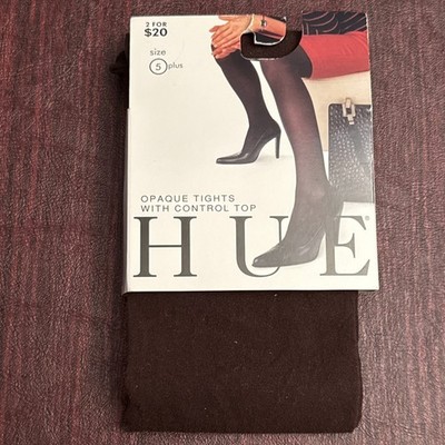 Hue Womens  Opaque Control Top Tights Espresso Sz 5 Plus (Weight 255-300lb) NWT