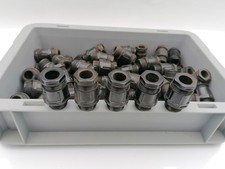 5x Bakelit Kabelverschraubung  PG11  f Lampe Schalter Steckdose schwarz alt