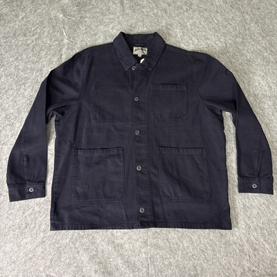 #ad The Stronghold Chore Jacket Mens 3XL Navy Canvas Cotton Utility Workwear NWT $54.99