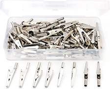 100 Pcs 2 Inches / 51 mm Steel Alligator Clips Crocodile Clamps, Silver Tone Nic