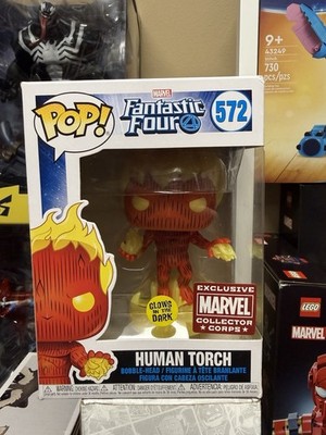 Funko Pop Human Torch #572 Vinyl Figure Marvel Fantastic Four GITD Vaulted 2019