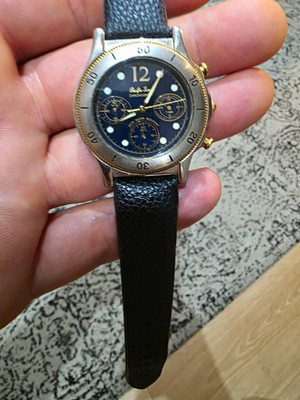 Paul Picot Chronograph Herren Armbanduhr Quarz Analog schwarz Lederband
