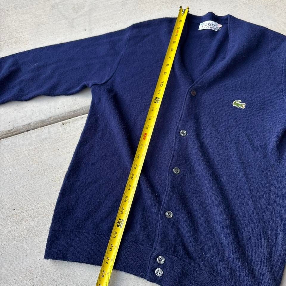 Vintage Izod Lacoste Blue Cardigan Sweater Size Medium thumbnail 4
