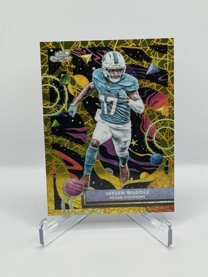 2025 Topps Chrome Cosmic #61 Jaylen Waddle Gold Interstellar Refractor 39/50