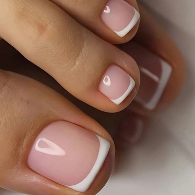 24 Stück Falsche Zehennägel French Gloss