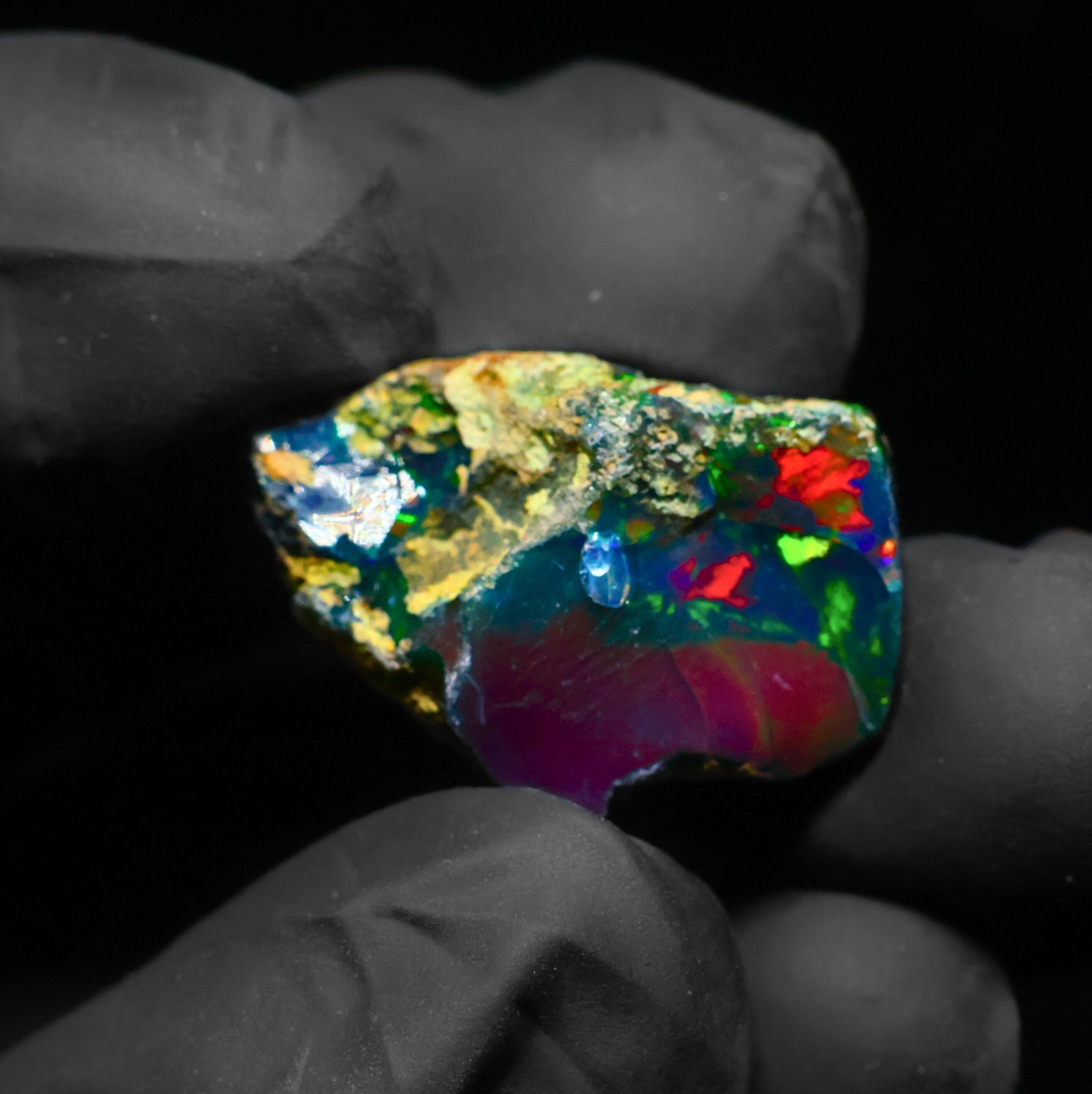 Ethiopia Black Opal Rough 12.90 Ct | Smoked Ethiopian Welo Fire Opal Rough stone