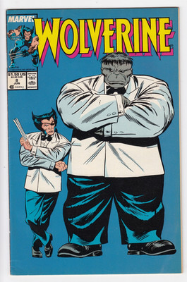 Marvel WOLVERINE Vol.I #8 John Buscema 1989 Classic GRAY HULK / JOE FIXIT Cover!