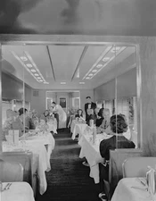 New York Central 20th Century Limited Dining Car interior 1940-50 8 x 10 Photo