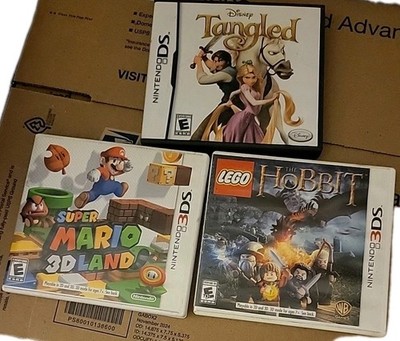 Lot of 3 Nintendo DS Games: Super Mario Bro, Tangled & LEGO The Hobbit