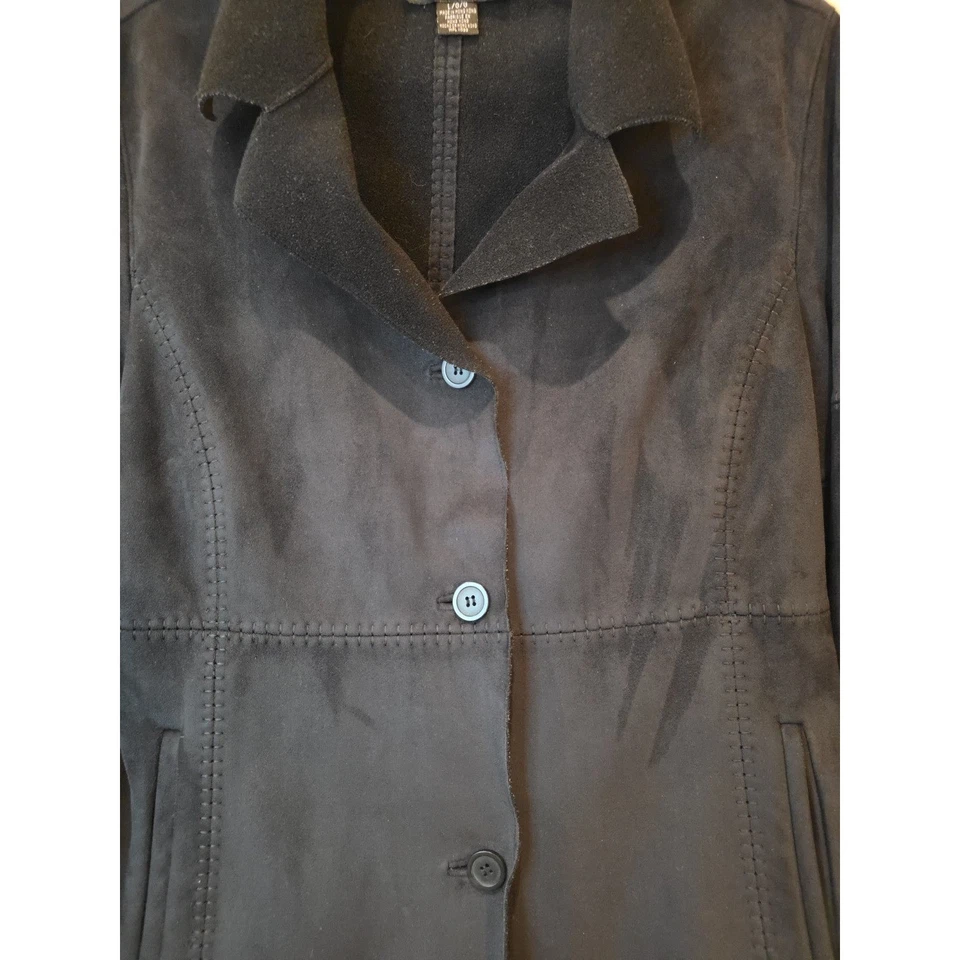 WP By Weatherproof Mujer Botón L Negro Mantequilla Suave Poliéster Usado en Excelente Condición Foto 3 de 4