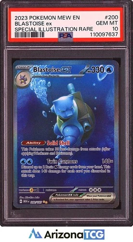 Pokemon 2023 Blastoise ex 200/165 Full Art SIR 151 GEM MINT PSA 10