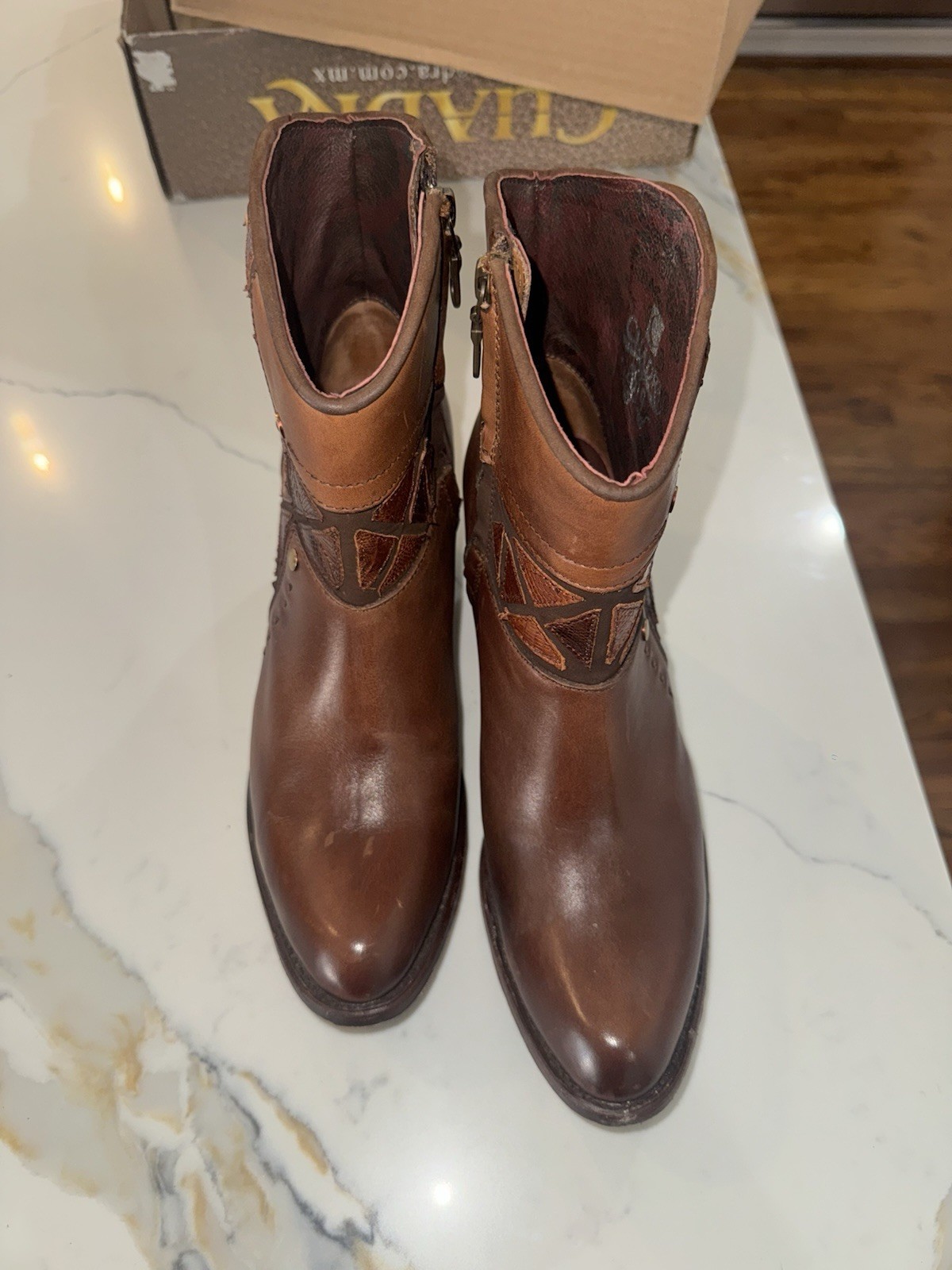 Cuadra Python & Leather Boots Handmade Patchwork … - image 6