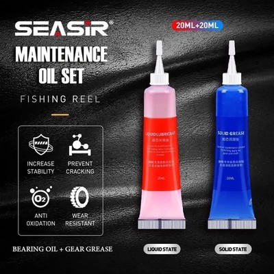Fishing reel maintenance kit: 20ml grease + 20ml lubricant oil.