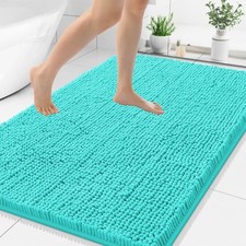Smiry Luxury Chenille Bathroom Rugs 40x32, Extra Soft 40'' X 32'', Turquoise