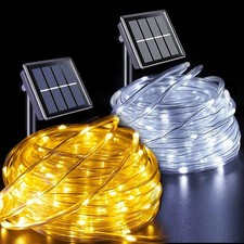 Outdoor Garden Lamp String Light Solar Rope Tube Lights Waterproof 32ft 100 Led