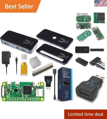 Raspberry Pi Zero W Basic Starter Kit Black Plastic Case