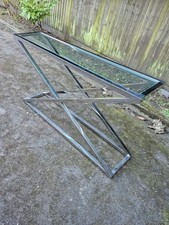 Modern Glass & Chrome Console Table Hallway Table Dressing Table