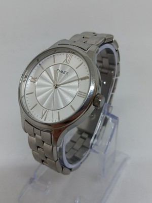Vintage 1988 Timex 37N Women's 35mm Silver Tone S/Steel Quartz Watch - NEW BATT