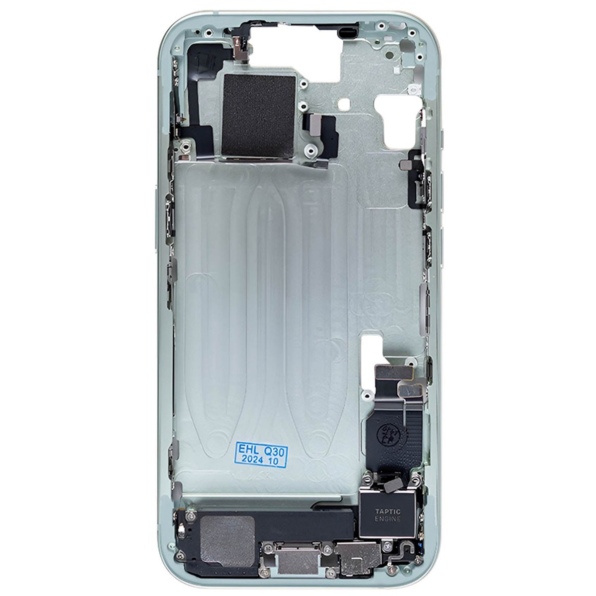Coque iPhone 15 Clappio vert de gris pour voyages et bureau