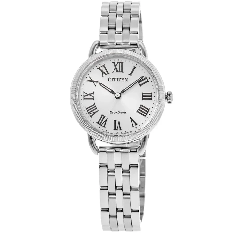 New Citizen Eco-Drive Classic Coin Edge Silver Dial Women's Watch EM1050-56A