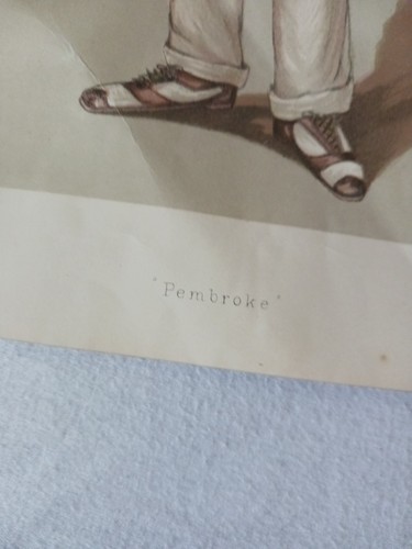Antique Vtg Vanity Fair Lithograph Art Print 1888 Ernest Smith Rowing Pembroke - Picture 7 of 13