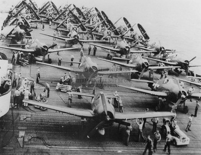 FIGHTER JETS AIRCRAFT CARRIER USS FRANKLIN 1944 8.5X11 CANVAS PHOTO