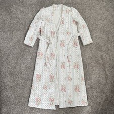 Vintage Christian Dior Women  s Floral Quilted Lingerie Robe Petite Cottagecore