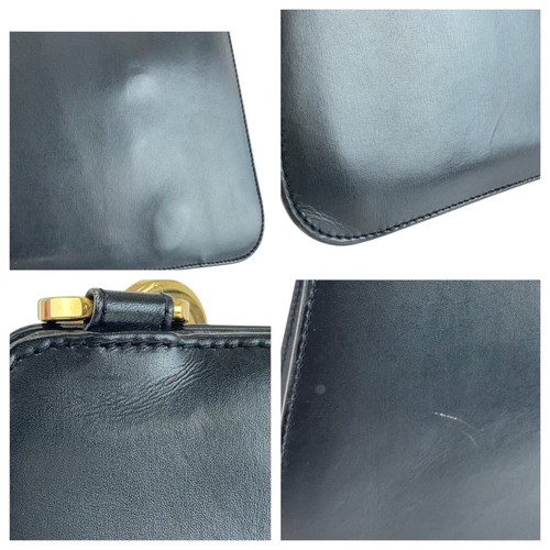 Salvatore Ferragamo Gancini Bolsos de Mano Bolsos de Fiesta Bolsos de Tocador Cuero Negro - Imagen 5 de 10