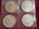 MORGAN SILVER DOLLAR COINS.  LOT OF 4 UNCIRCULATED  PRE. 1921 LOT # 19