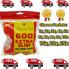 Palmer Extra Slim 5.3mm Cigarette Filter Tips (600 in a bag) Premium Quality UK