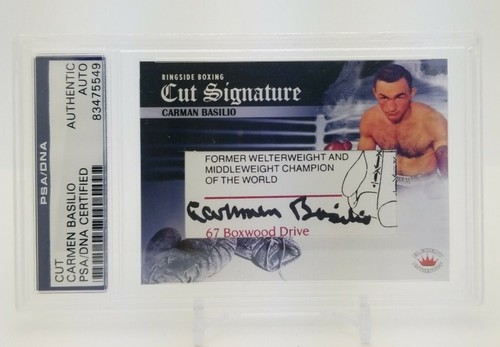 Carmen Basilio Cut Auto Signature Element Authentics Boxing Legend Card PSA Auth