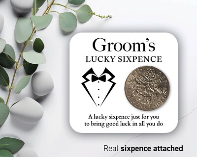 Bräutigam Geschenkidee - Lucky Sixpence Münze - Geschenk für Bräutigam - Hochzeitstag Geschenkidee 1