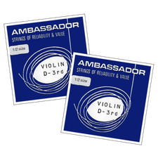 Ambassador 1/2 Violin Wound D String x 2 - Made in the UK Priced to Clear