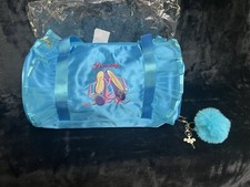 NEW Girls Blue Ballet Dance Bag Tutu  Ballet Shoes Bag with Key Chain  PomPom
