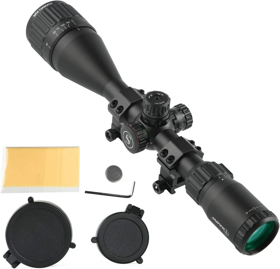 Sniper 4-16X50AO Hunting Rifle Scope with R/G Illuminated Mil-Dot Reticle - Image 3 of 4