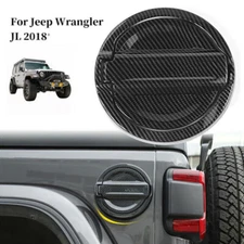 Carbon Fiber Grain Fuel Tank Cover Oil Gas Cap Cover Trim Fit  Jeep Wrangler JL