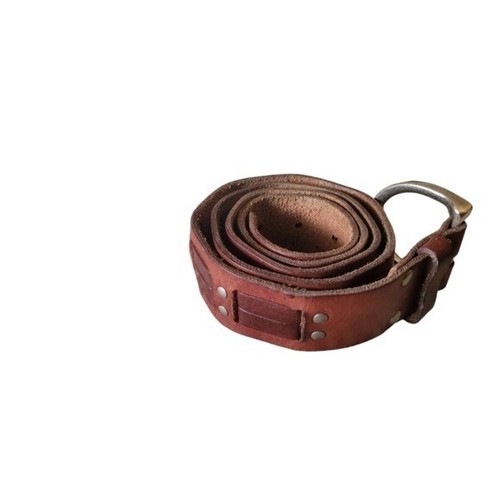 Fossil Brown Leather Studded Women's Belt Size Large 2 Tone Leather Boho Hippie - Picture 2 of 11