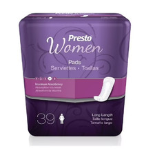 Presto Incontinence Pad, Maximum Long Absorbency, 14"