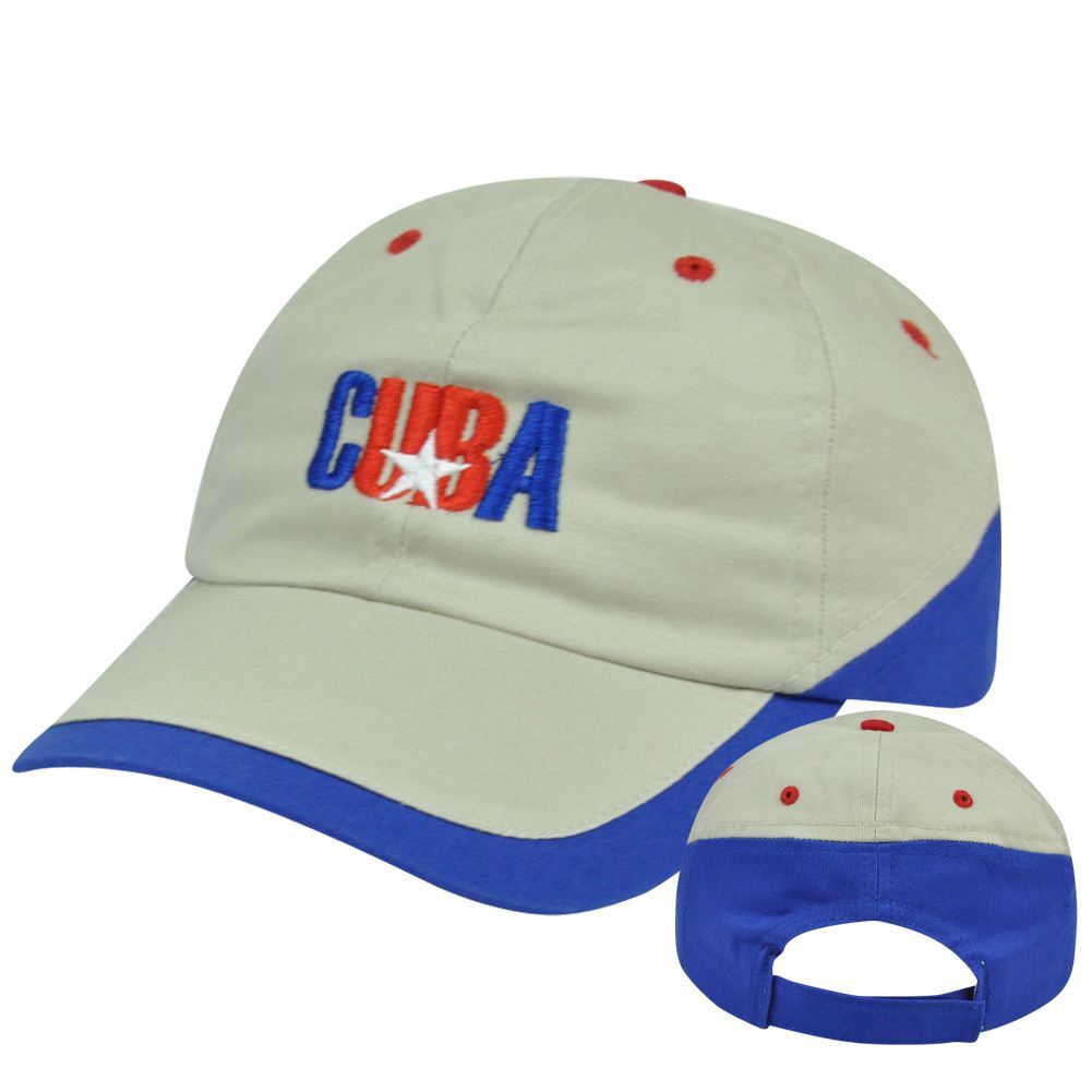 Cuba Plain Curved Bill Garment Wash Caribbean Country Hat Cap Gorra Adjustable 