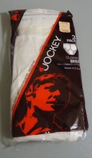 NOS Vtg Jockey White 100 Combed Cotton Briefs sz 32 Tighty White Oldstock USA