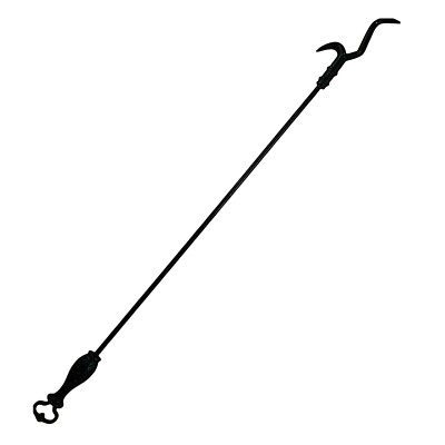 Black Cast Iron and Metal Fire Poker Log Roller with Hook 34'' 87cm