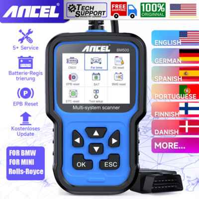 Ancel BM500 Fit For BMW All system ABS SRS Replace Battery Diagnostic Reset Tool