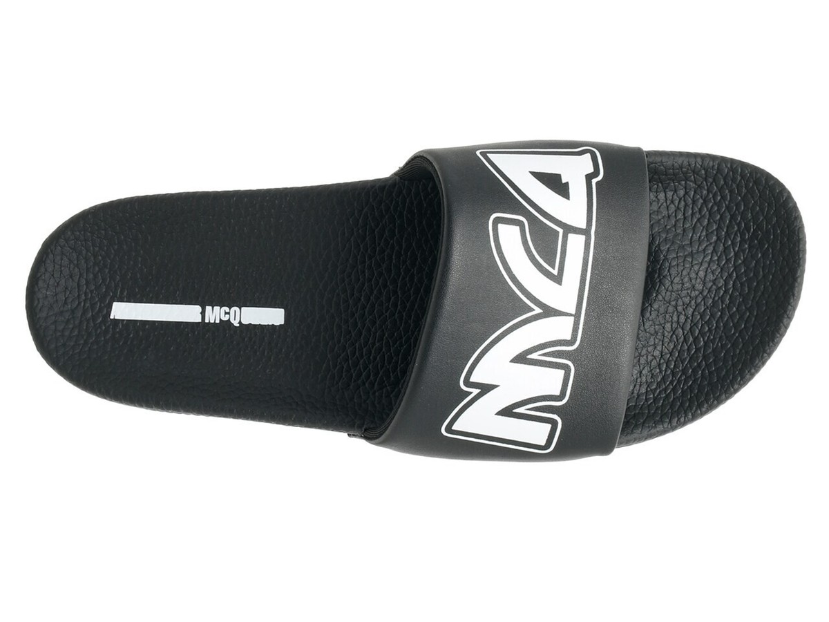NEW $220 MCQ Logo Slides Sandals BLACK/white sz 45eu/12us  display picture 1