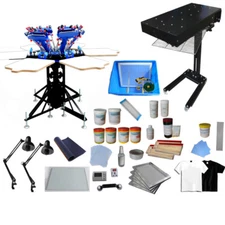 6 Color Silk Screen Press wiht Exposure Unit & Flash Dryer Screen Printing Kit