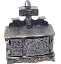 Durham Industries Kitchen Wood Stove 1976 Dollhouse Metal Miniature No. 24 Vtg