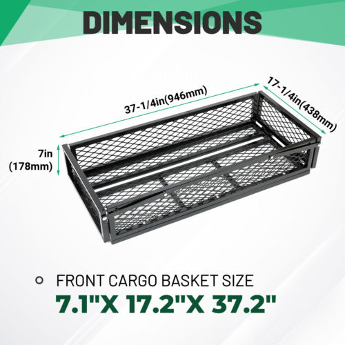 Universal For ATV Front&Rear Drop Cargo Basket Rack Storage Carrier Hauler 2 PCS - Picture 5 of 21