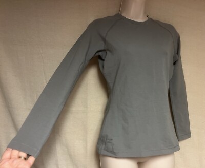 NWT Solid Gray Stretchy Women s Medium Base Layer Long Sleeve Top By Zenkai