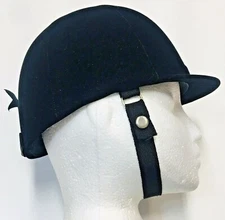 Equi-Royal Saddlery Black Velvet Horse Riding Helmet Size 6 7/8 Equestrian Show