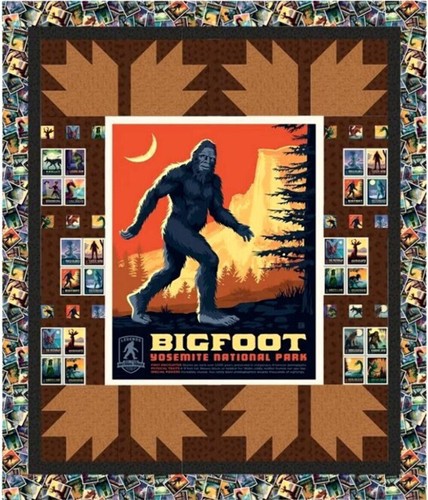 Riley Blake - Legends Of The National Parks 23.5" Legends Postcards Panel Blue - Picture 6 of 6