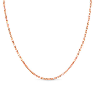 Rosegold über Sterlingsilber 1,8 mm Panzerkette Halskette in 14 - 36 Zoll